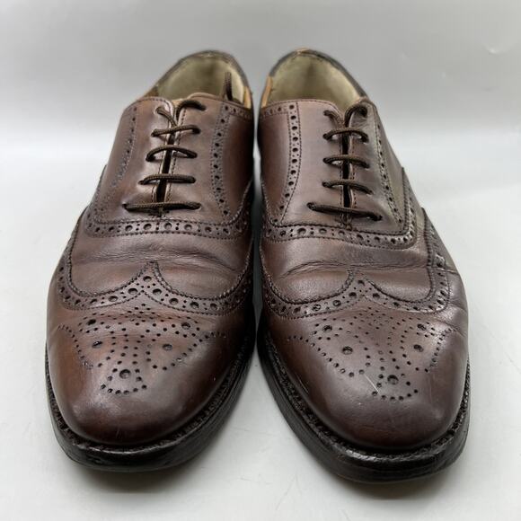 Crockett & Jones Canterbury Wingtip Oxford Men Size 9 E Wide Brown Brogue Shoes - Picture 2 of 10
